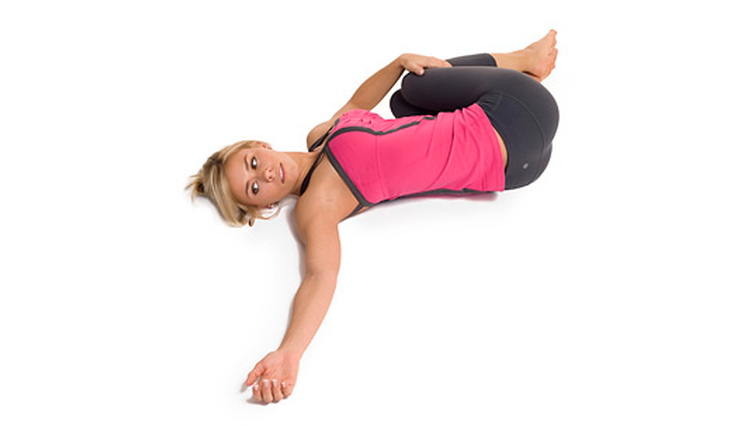 Yoga Reclined SupineTwist Pose